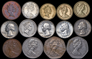 Набор из 65-ти монет (страны мира)