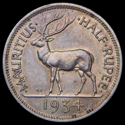 1/2 рупии 1934 (Маврикий)
