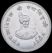 1 рупия 1937 "50 лет правлению Махараджи Ганги Сингх" (Биканер)