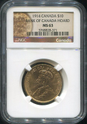 10 долларов 1914 (Канада) (в слабе)