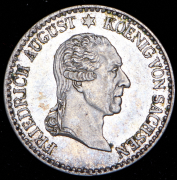 1/6 талера 1827 "В память короля Фридриха Августа I" (Саксония)