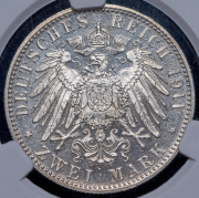 2 марки 1911 "90-летие принца-регента Луитпольда Баварского" (Бавария) (в слабе) D