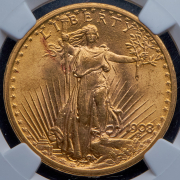 20 долларов 1908 (США) (в слабе)