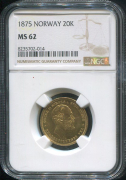20 крон 1875 (Норвегия) (в слабе)