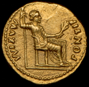 Ауреус. Тиберий. Рим империя