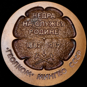 Медаль "100 лет Геологическому комитету Министерства геологии СССР" 1982 