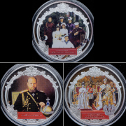 Набор из 3-х монет 2 доллара 2012 "Александр III - Семья Романовых" (Фиджи)