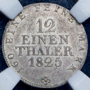 1/12 талера 1825 (Саксония) (в слабе)
