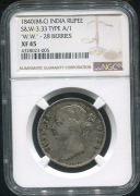 1 рупия 1840 (Британская Индия) (в слабе)