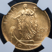 100 лир 1931 (Италия) (в слабе) R