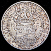 2 кроны 1921 "400 лет Войне за независимость" (Швеция)