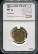 20 крон 1914 (Дания) (в слабе)