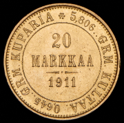 20 марок 1911 (Финляндия) L
