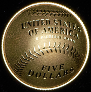 5 долларов 2014 "Национальный зал славы бейсбола" (США) (в п/у) W