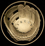 5 долларов 2014 "Национальный зал славы бейсбола" (США) (в п/у) W