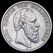 5 марок 1876 (Вюртемберг) F