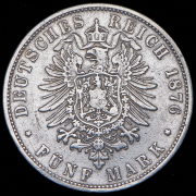 5 марок 1876 (Вюртемберг) F