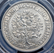 5 марок 1928 "Дуб" (Германия) (в слабе)