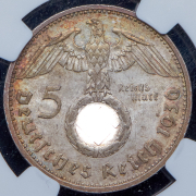 5 марок 1936 (Германия) (в слабе) Е