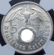 5 марок 1938 (Германия) (в слабе) F