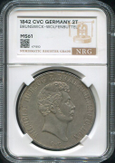 Двойной талер 1842 (Брауншвейг-Вольфенбюттель) (в слабе)