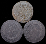 Набор из 11 медных монет 2 копейки