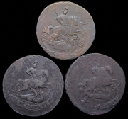 Набор из 11 медных монет 2 копейки