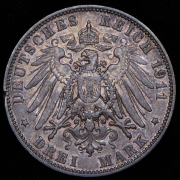 Набор из 2 сер  монет 3 марки (Саксония)