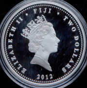 Набор из 3-х монет 2 доллара 2012 "Александр III - Семья Романовых" (Фиджи)