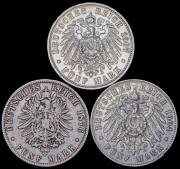 Набор из 3 сер. монет 5 марок (Пруссия)