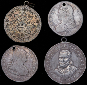 Набор из 4-х сер. монет (страны мира) (с подвесами)