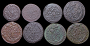 Набор из 8 медных монет
