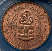 1/2 пенни 1961 (Новая Зеландия) (в слабе)