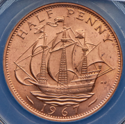 1/2 пенни 1967 (Великобритания) (в слабе)