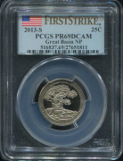 1/4 доллара 2013 "Национальный парк Грейт-Бейсин" (США) (в слабе)