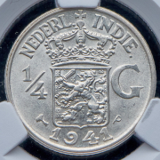 1/4 гульдена 1941 (Нидерландская Индия) (в слабе)