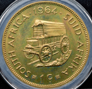 1 цент 1964 (ЮАР) (в слабе)