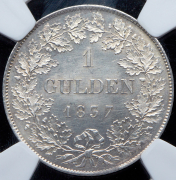 1 гульден 1837 (Баден) (в слабе)