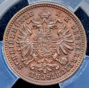 1 крейцер 1885 (Австрия) (в слабе)