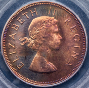 1 пенни 1957 (Южная Африка) (в слабе)