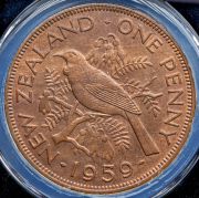 1 пенни 1959 (Новая Зеландия) (в слабе)