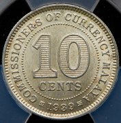 10 центов 1939 (Малайя) (в слабе)