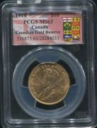 10 долларов 1914 (Канада) (в слабе)