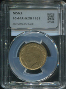 10 франков 1951 (Монако) (в слабе)