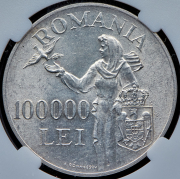 100000 лей 1946 (Румыния) (в слабе)