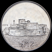 2 лиры 1972 "Форт Сант-Анджело" (Мальта)