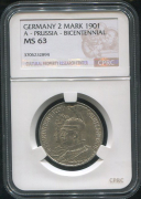 2 марки 1901 "200-летие королевства" (Пруссия) (в слабе)