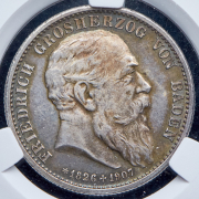 2 марки 1907 "На смерть Фридриха I" (Баден) (в слабе)