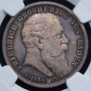 2 марки 1907 "На смерть Фридриха I" (Баден) (в слабе)