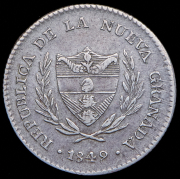 2 реала 1849 (Богота)